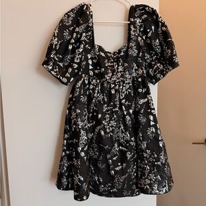 Jonathan Simkhai Black and Silver Patterned Dress